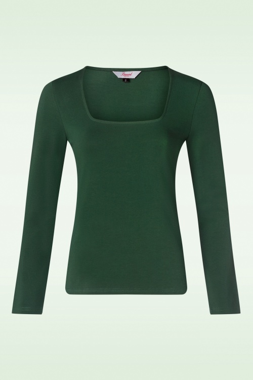 Banned Retro - Sweet Sue square top in groen 2