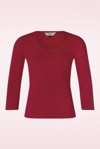 Banned Retro - Scoop neck top in rood 2