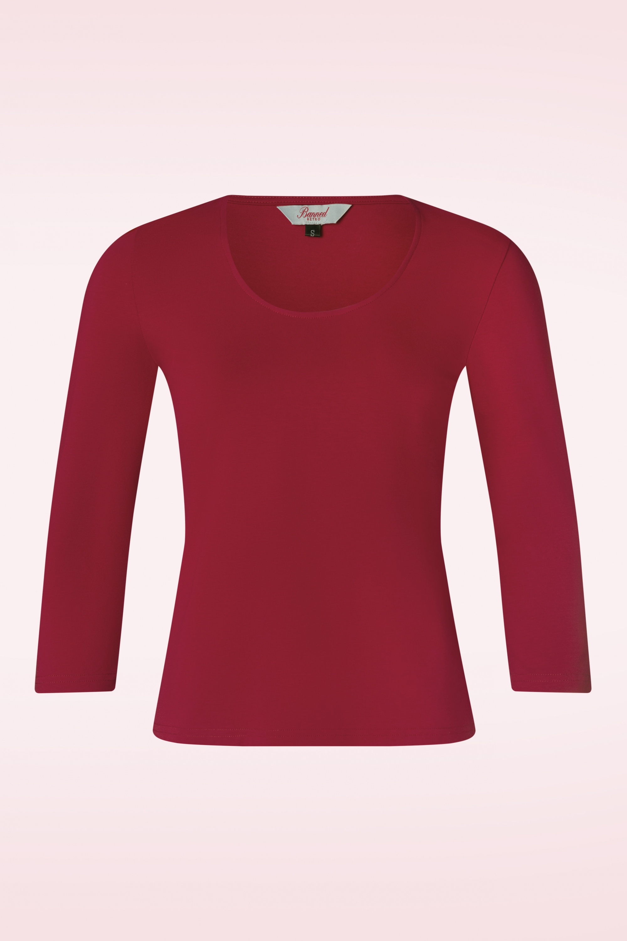 Banned Retro - Scoop neck top in rood 2