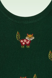 Banned Retro - Scandi fox trui in groen 4