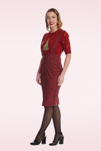 Banned Retro - Holiday Candy pencil rok in rood 2