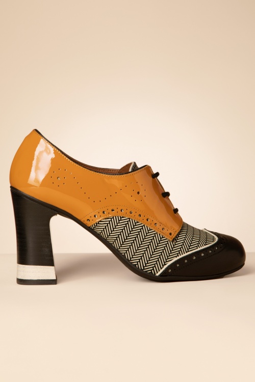 Chaussures vintage femme derbies année 50 - Pin up girl
