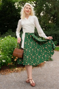 Topvintage Boutique Collection - Topvintage exclusive ~ Adriana swingrok met dierenprint in donkergroen