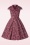 Topvintage Boutique Collection - Exclusief bij Topvintage ~ Angie Swing Jurk in Bordeaux met wit lijnen  5