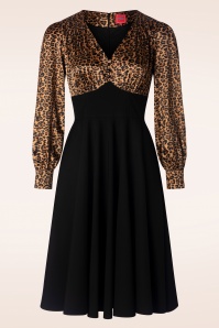 Glamour Bunny - Harriet swing jurk in leopard en zwart 3