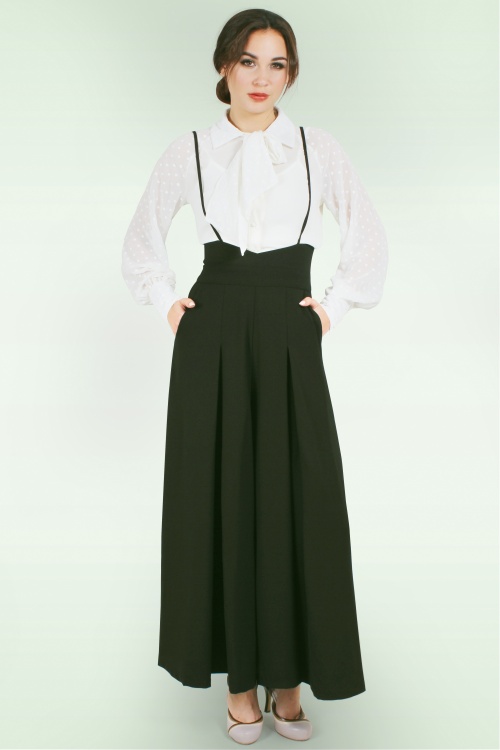 Knot Front Pocket Side Pinafore Pants - Select and you