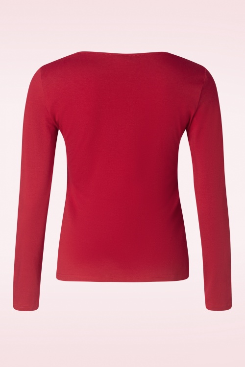 Banned Retro - San sweetheart top in rood 2