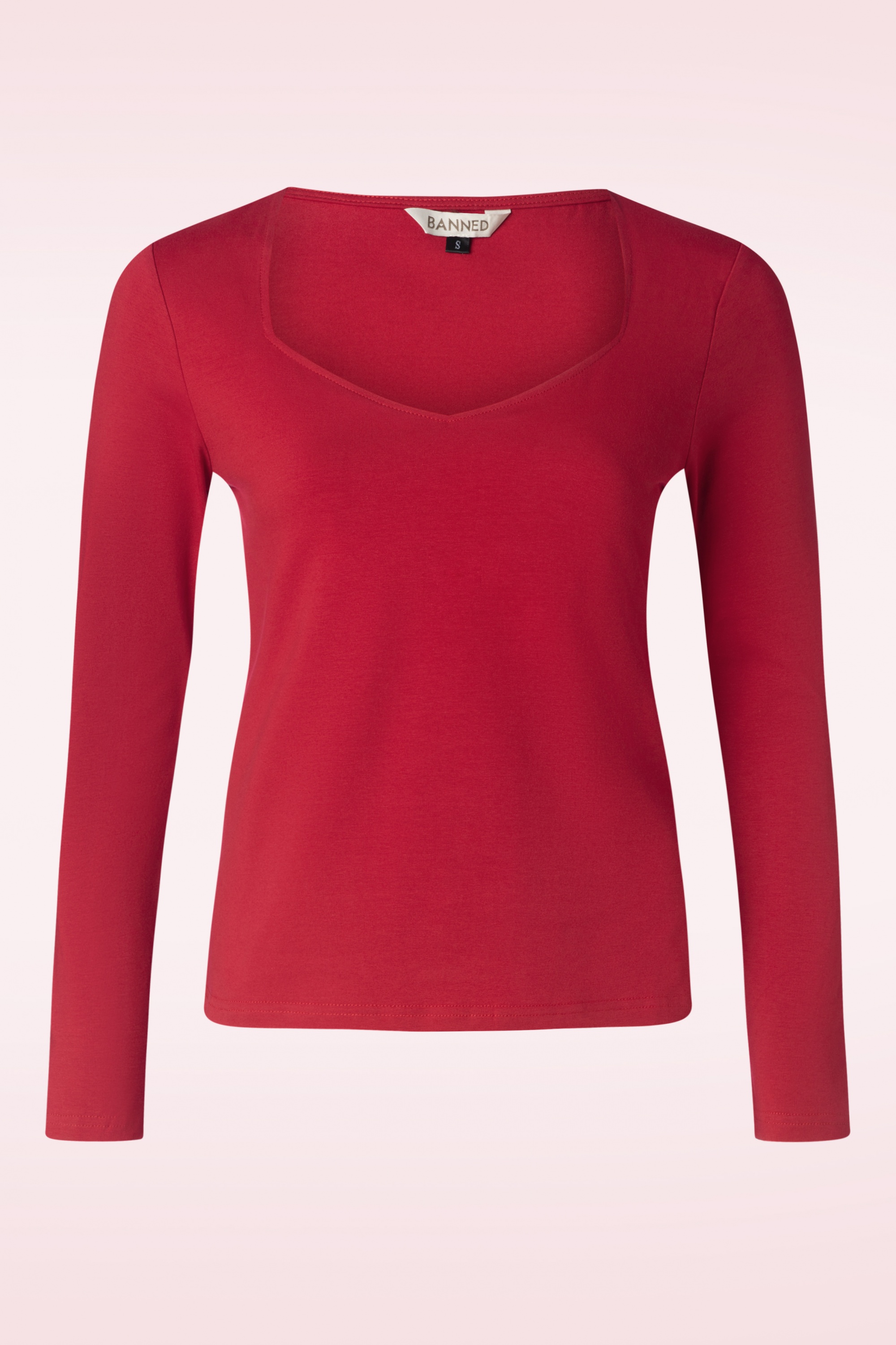 Banned Retro - San sweetheart top in rood