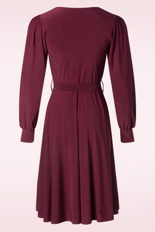 Vintage Chic for Topvintage - Ruby swing jurk in wijn 3