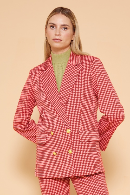 Md'M - Margot gebreide blazer in harlekijnrood