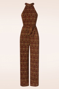 King Louie - Marty Mystic halter jumpsuit in pittig bruin 3