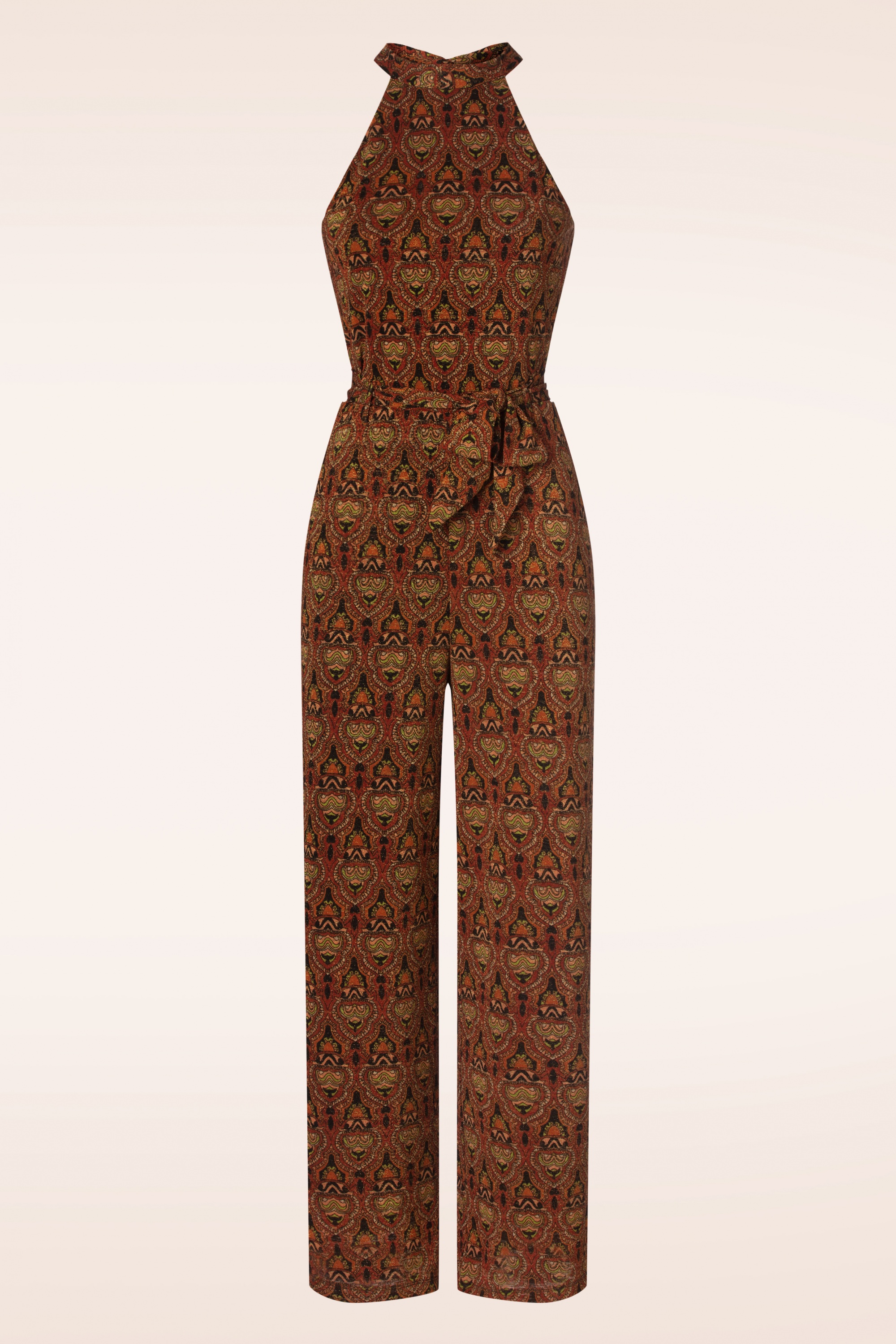 King Louie - Marty Mystic halter jumpsuit in pittig bruin 3