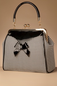 Banned Retro - 50s Marilyn Houndstooth Handbag in Black