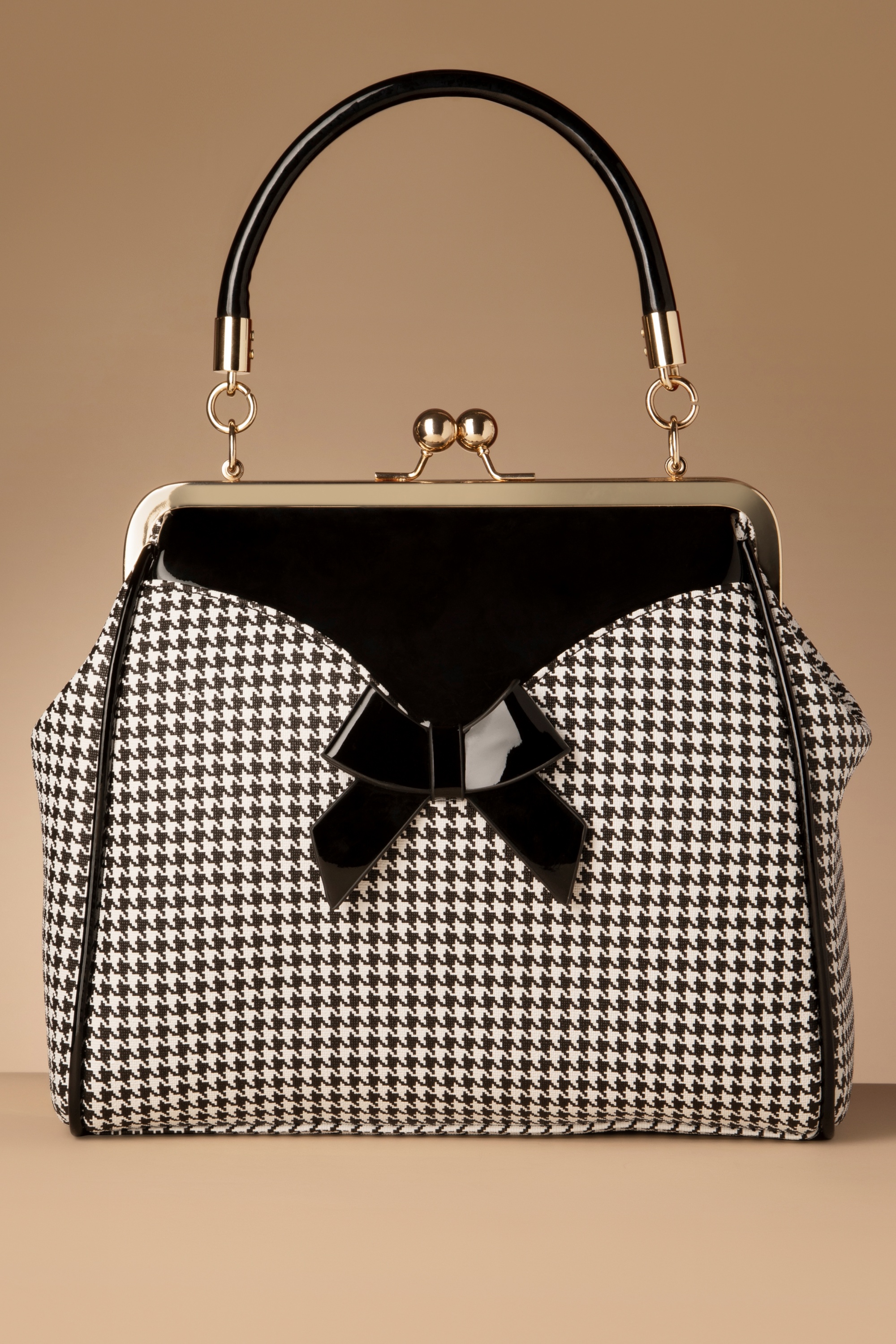 Banned Retro - Marilyn Houndstooth handtas in zwart 2