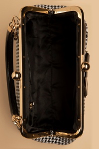 Banned Retro - 50s Marilyn Houndstooth Handbag in Black 4