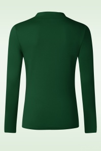 Vixen - Jersey top met strikhals in groen 2