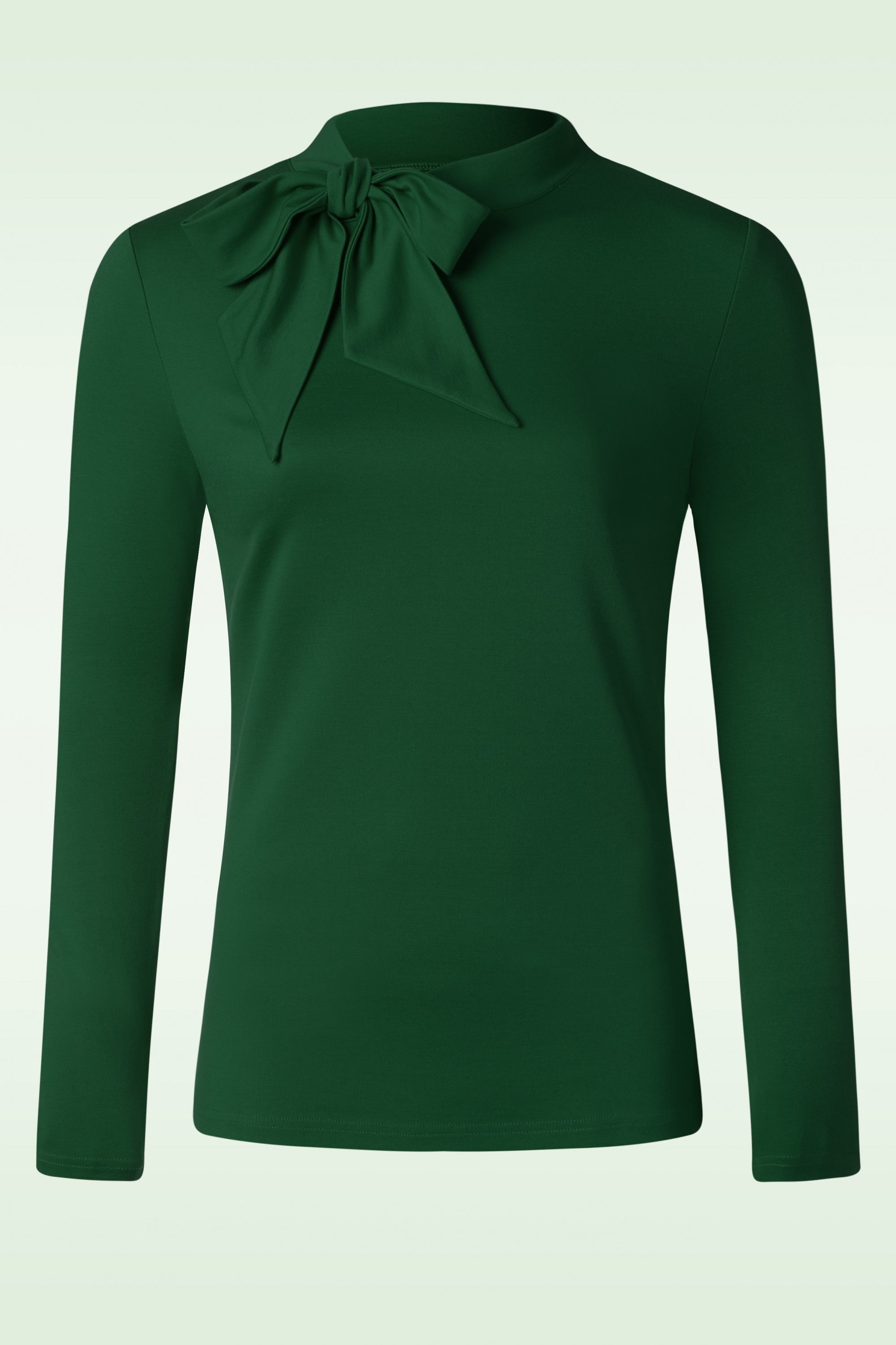 Vixen - Jersey top met strikhals in groen