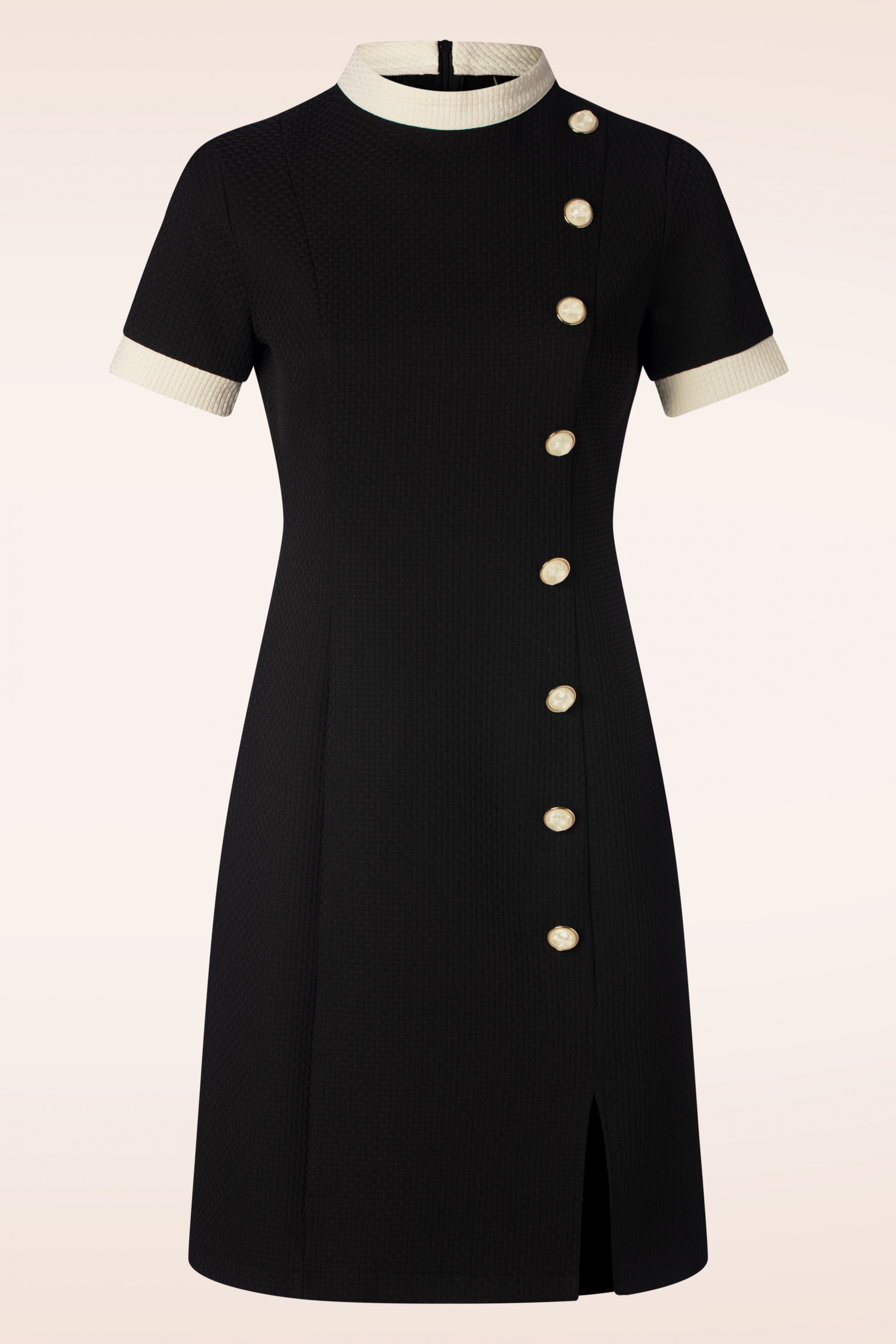 Milly Side Button Dress in Black