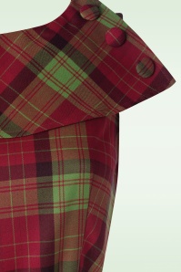 Vixen - Mira plaid swingjurk in rood en groen 3