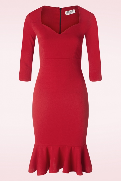 Vintage Chic for Topvintage - Gemma Pencil Dress in Red