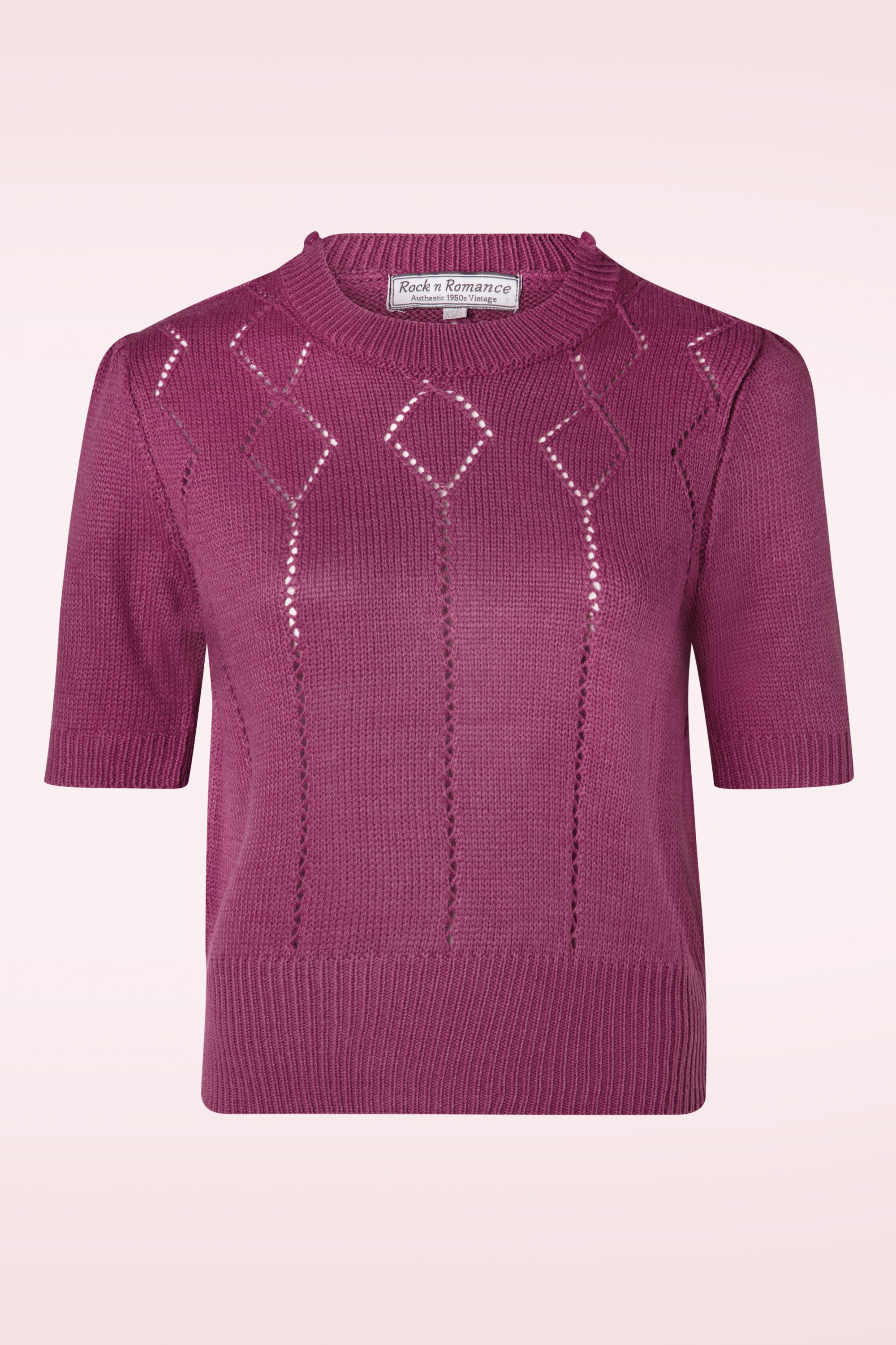 Rock N Romance - Frances short sleeve trui in fuchsia roze