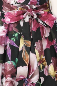 Hearts & Roses - Fiona floral swing jurk in zwart 3