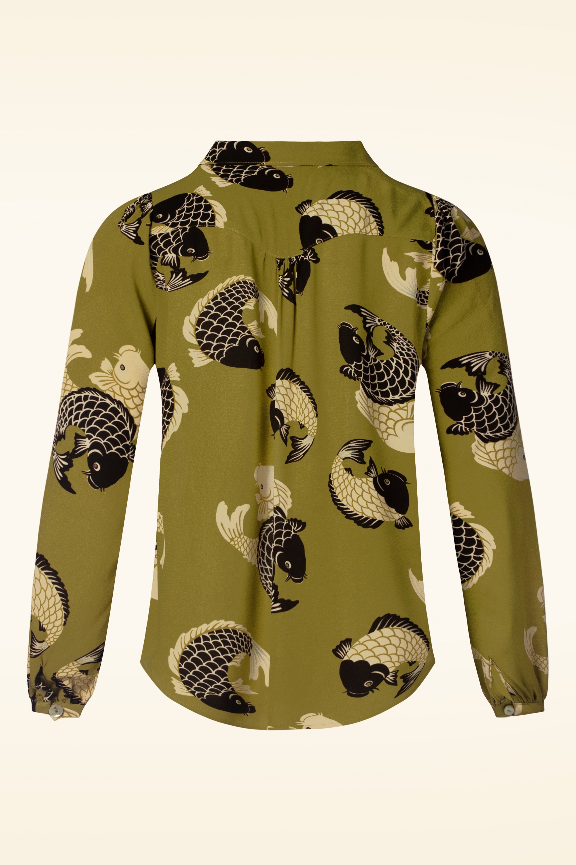 King Louie - Carina Koi blouse in chartreuse geel 4