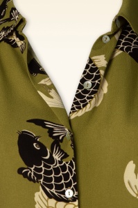 King Louie - Carina Koi blouse in chartreuse geel 5