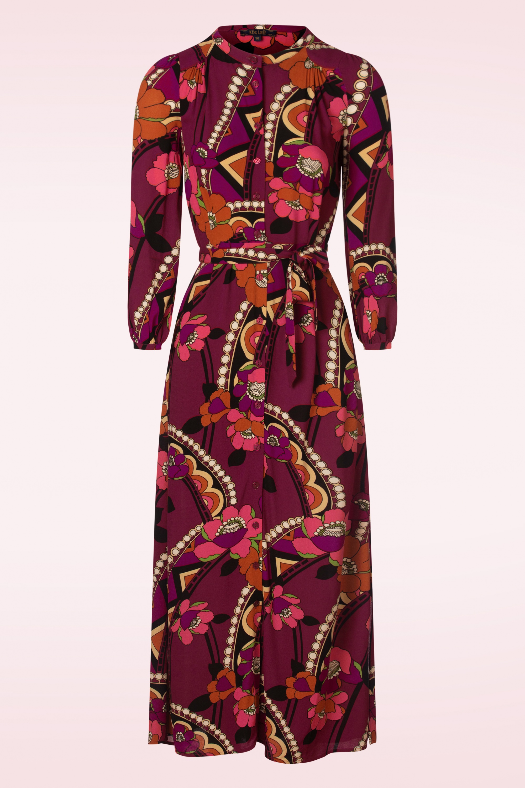 King Louie - Stella Lovechild maxi jurk in cabernet rood 3