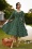 Hearts & Roses - 50s Olivia Swing Polkadot Dress in Green and White 