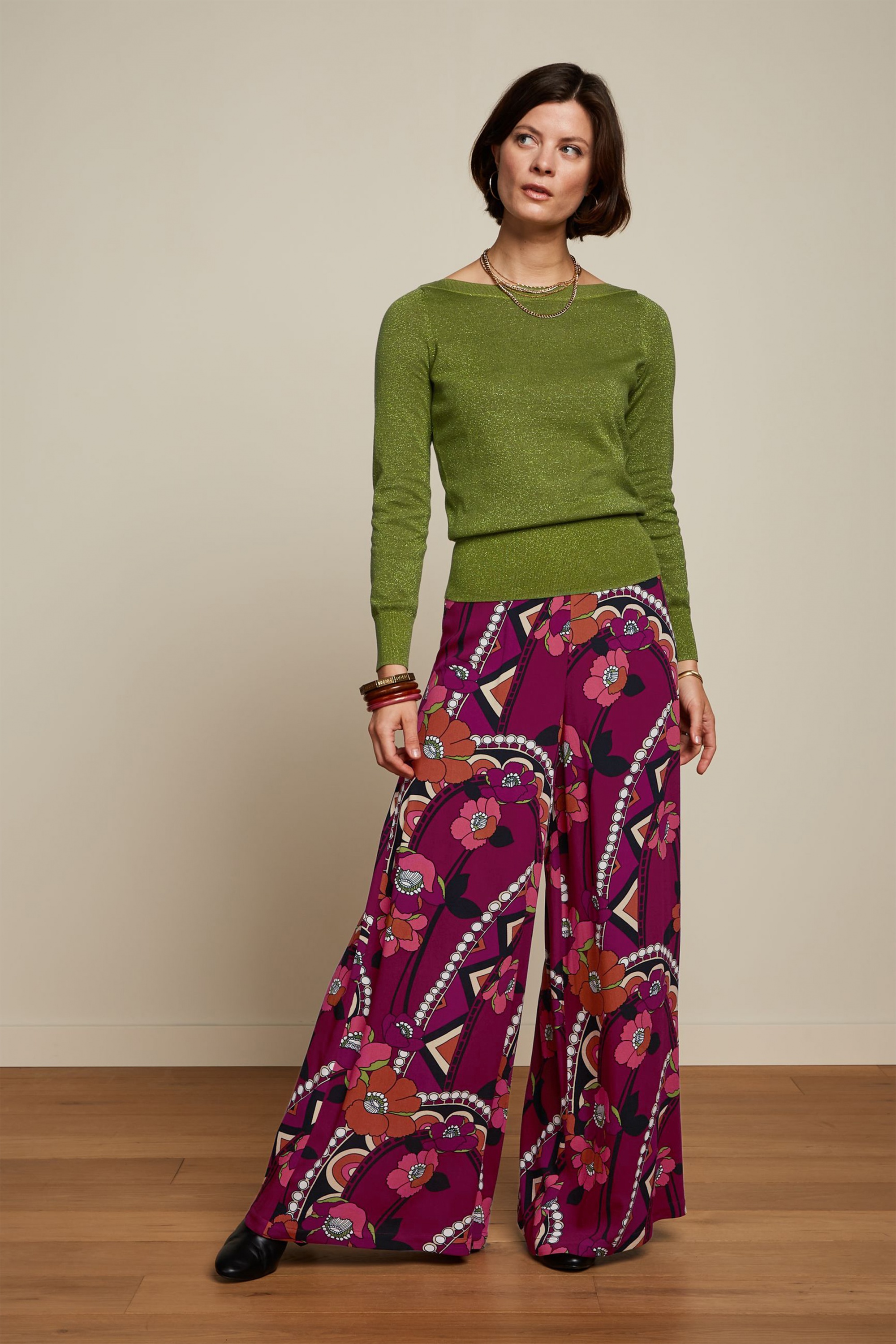 King Louie - Palazzo Lovechild broek in cabernet rood