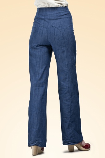 The 40s Gorgeous Garter Pants Dark Blue Denim