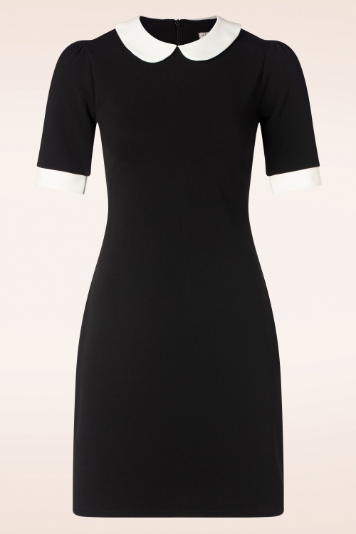 Vintage Chic for Topvintage - Ebony jurk in zwart en wit