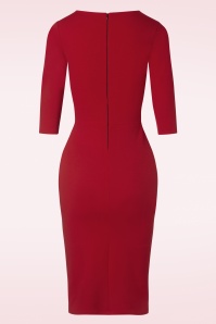 Vintage Chic for Topvintage - Scarlett pencil jurk in rood 2