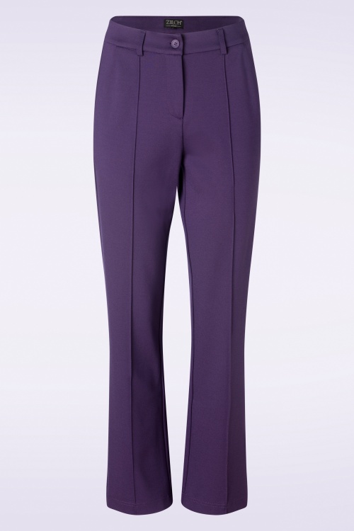 Zilch Josie Straight Pants in Plum