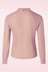 Banned Retro - Pussybow please blouse in roze 2