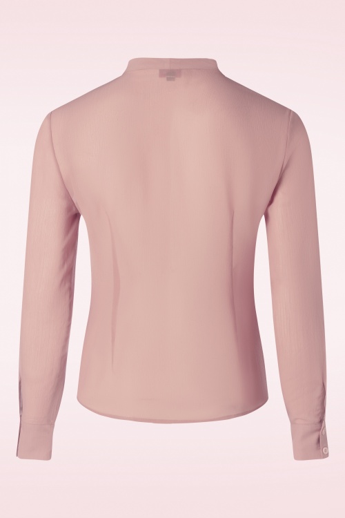 Banned Retro - Pussybow please blouse in roze 2