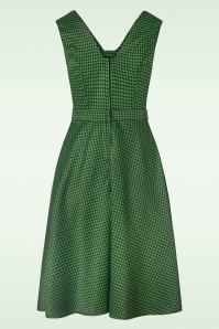 Banned Retro - Happy houndstooth jurk in groen 3