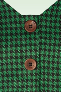 Banned Retro - Happy houndstooth jurk in groen 4