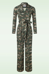 Banned Retro - Woodland Creatures Jumpsuit in groen