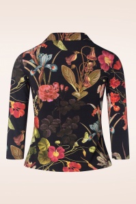 LaLamour - Anna autumn garden blouse in zwart en multi 2