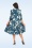 Hearts & Roses - Milou bloemen swing jurk in blauw 2