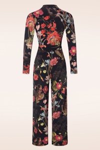 LaLamour - Diana Autumn Garden jumpsuit in zwart en multi 2