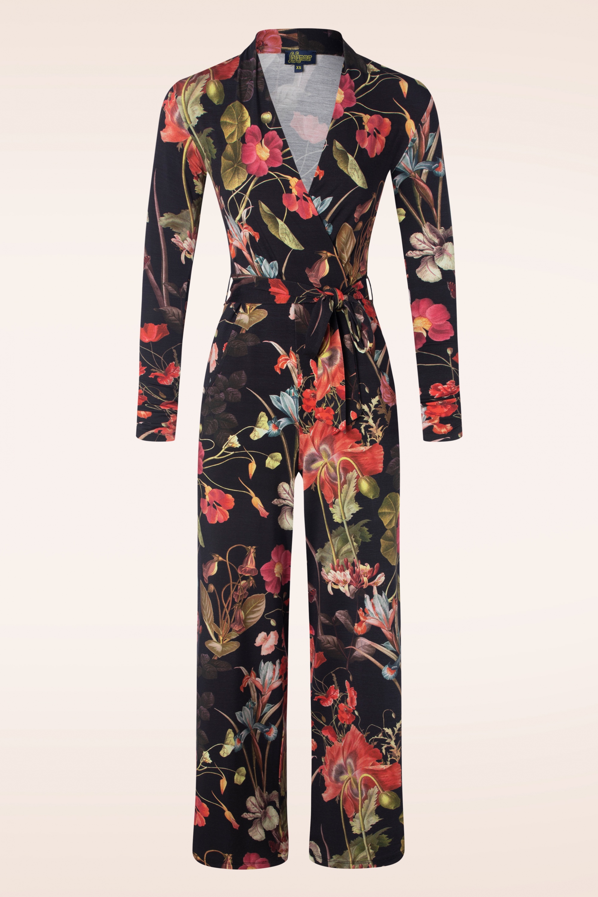 LaLamour - Diana Autumn Garden jumpsuit in zwart en multi