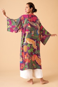 Powder - Winter Wonderland Lange Kimono Gown in Paars 2