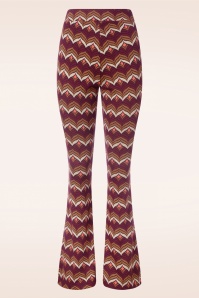 King Louie - Lounge border flared broek in cabernet rood 3