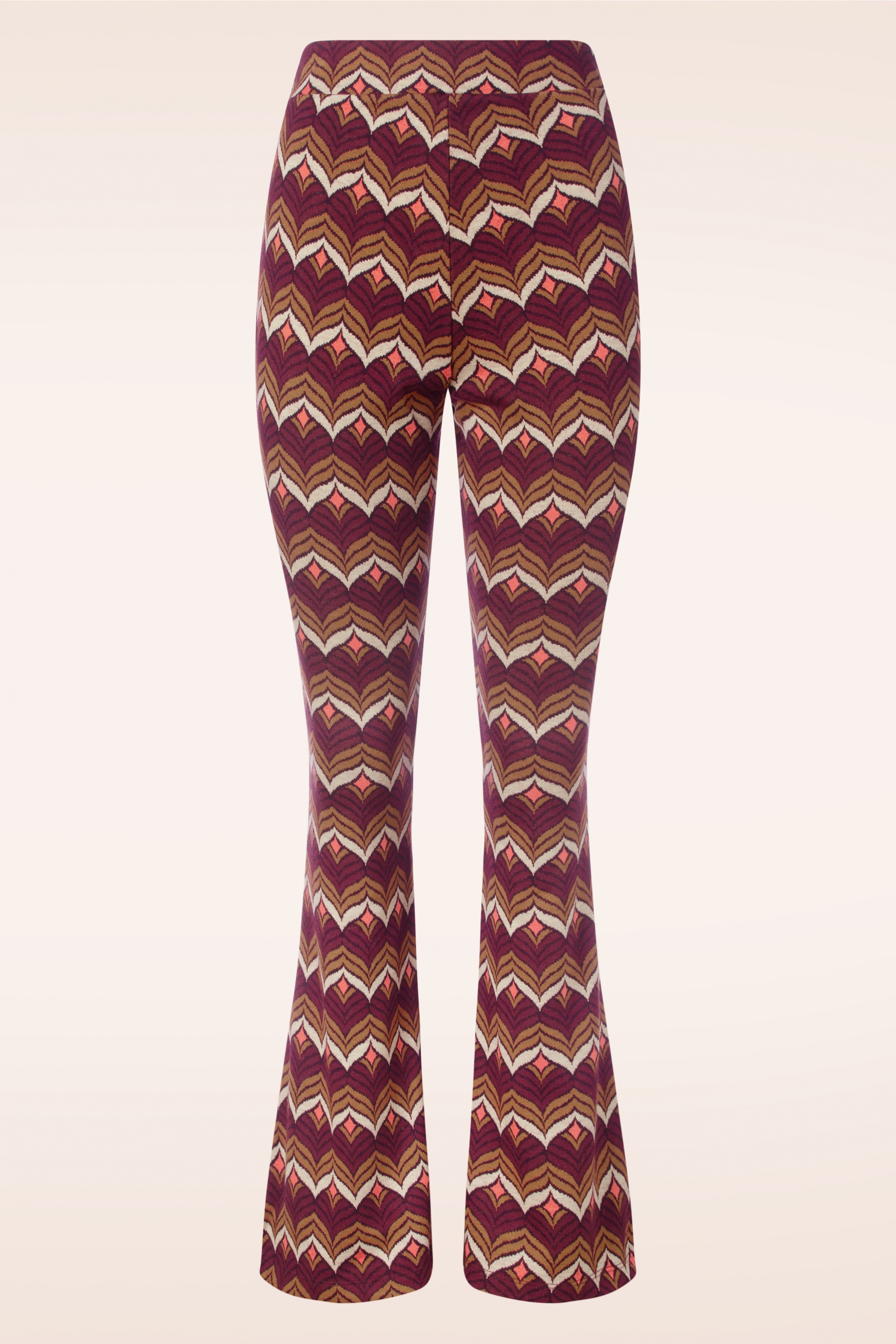 King Louie - Lounge border flared broek in cabernet rood 3