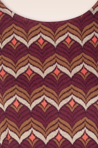 King Louie - Mod lounge jurk in cabernet rood 5