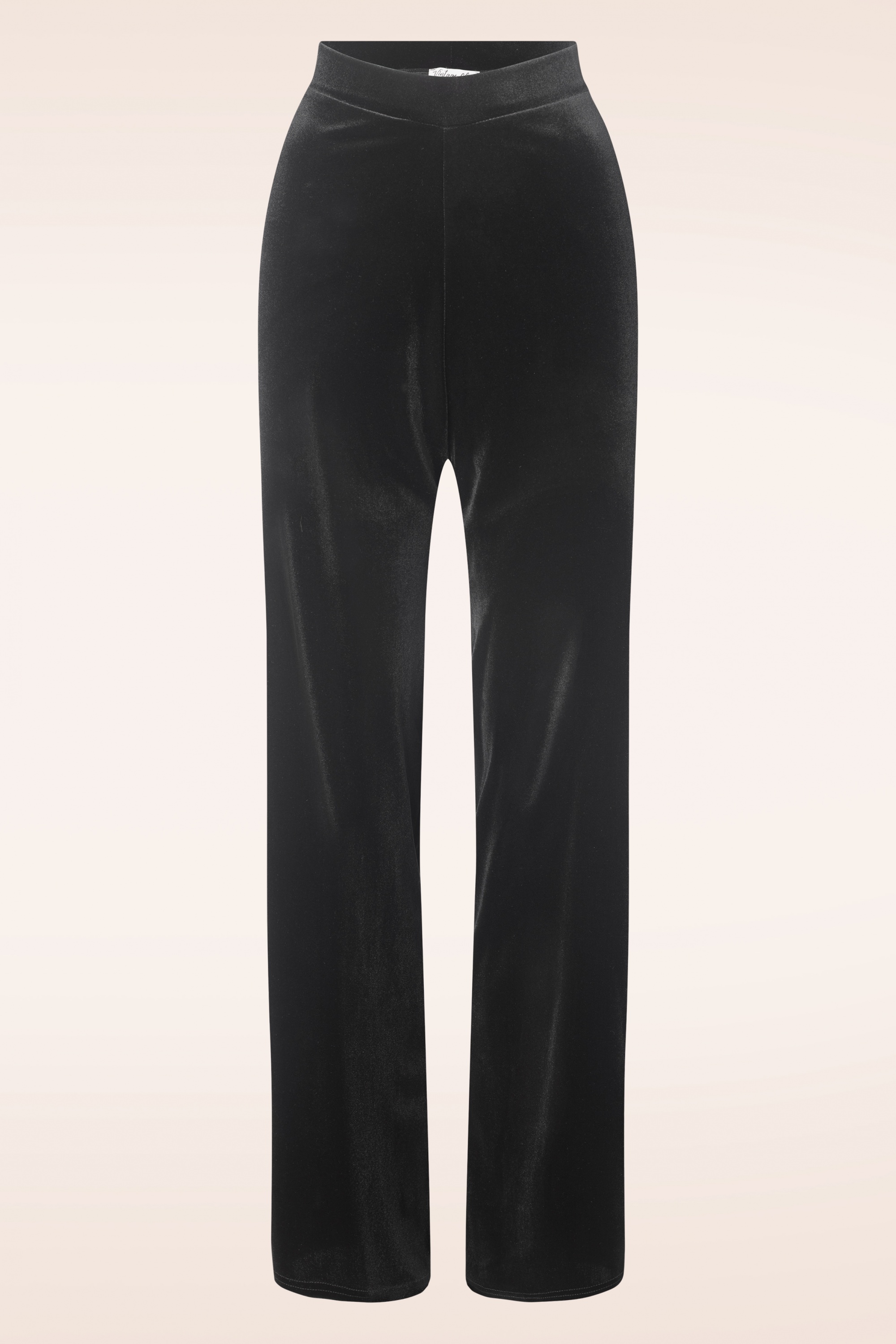 Vintage Chic for Topvintage - Victoria Velvet Rechte Pantalon in Zwart