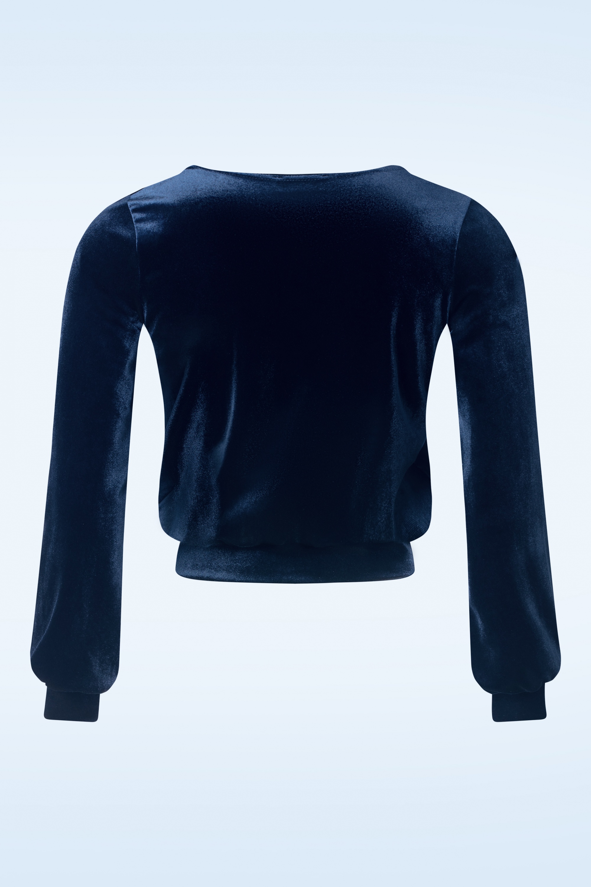 Vintage Chic for Topvintage - Cozy fluwelen top in marineblauw 2